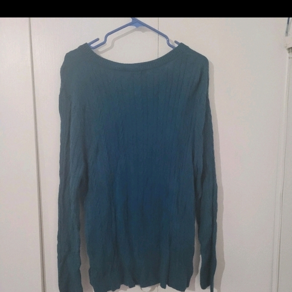 Ava & Viv Teal V-Neck Sweater for Women - Picture 3 of 4